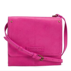 American Leather Co. Pink Leather Book Flap Crossbody
